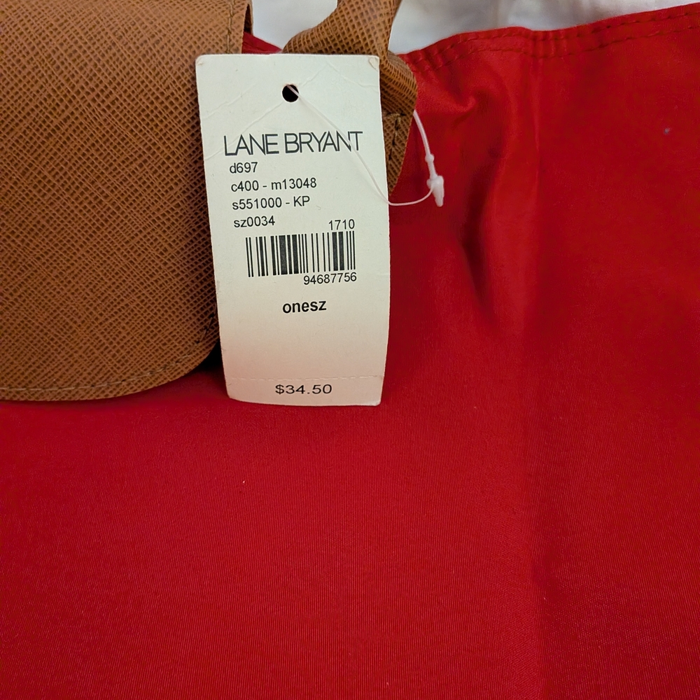 Lane Bryant Red Tote with Tan Handles - Picture 2 of 4